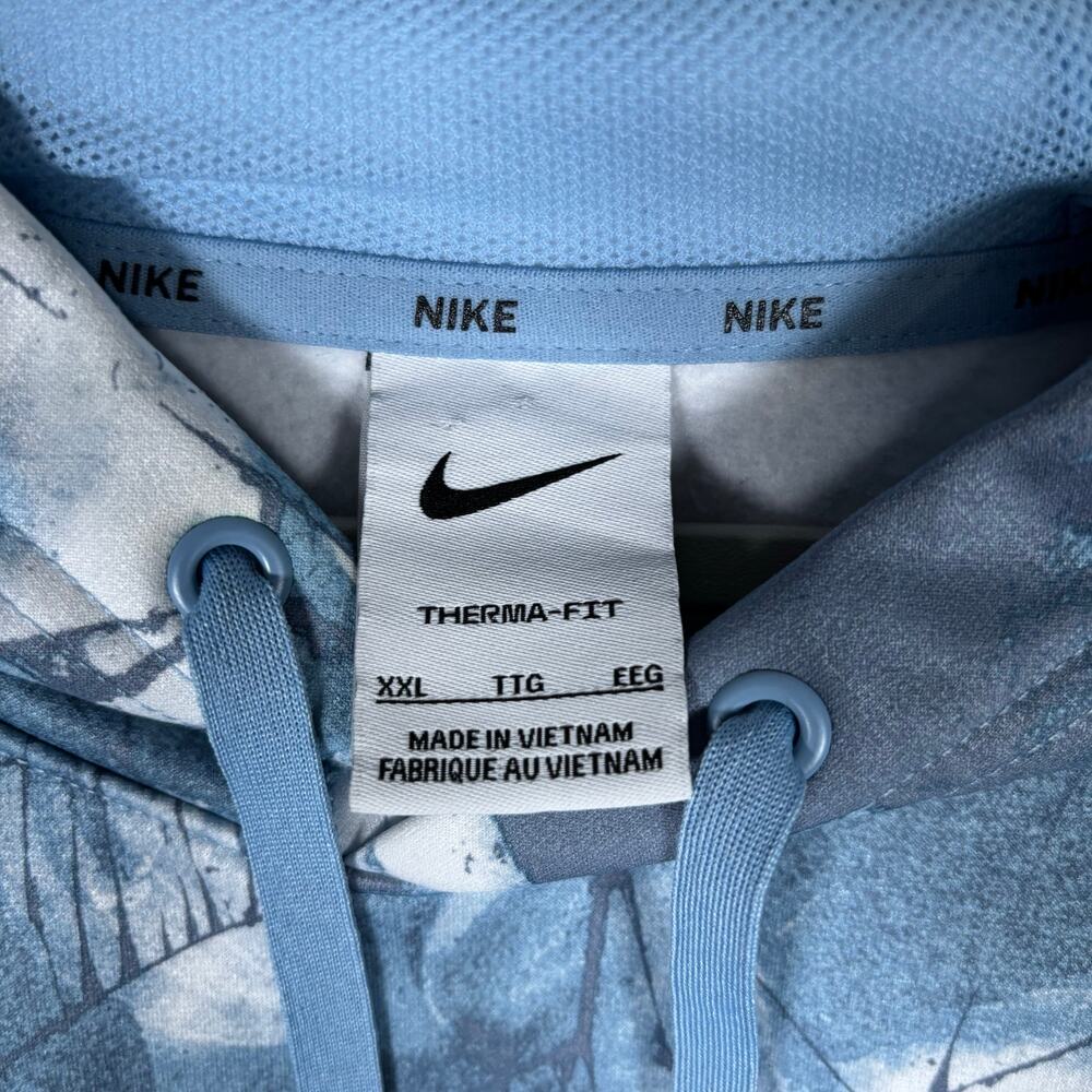 Nike Therma-FIT Pullover Fitness Hoodie Blue Ice Camo Men’s XXL - Picture 5 of 6